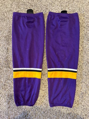 Purple/Gold/White Hockey Socks