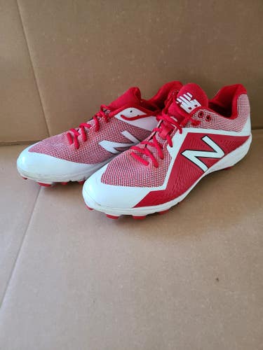 Red Adult Men's New Size 14 (Women's 15) Molded Cleats New Balance Low Top 3000V2