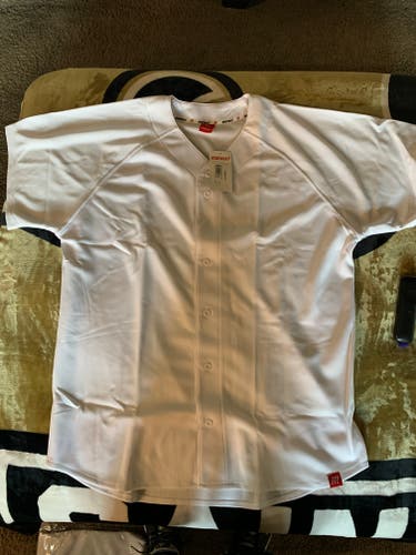 Marucci white full button baseball style jersey for men’s