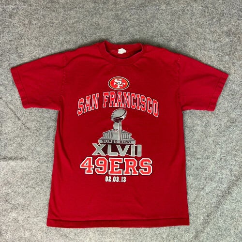 San Francisco 49ers Mens Shirt Medium Red Tee T Super Bowl XVII Football NFL