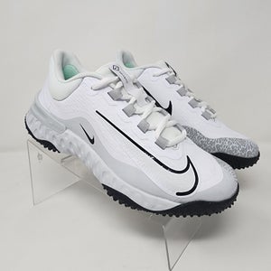Nike Baseball Turf Shoes Womens 7 White Alpha Huarache Elite 4 TF Softball Logo