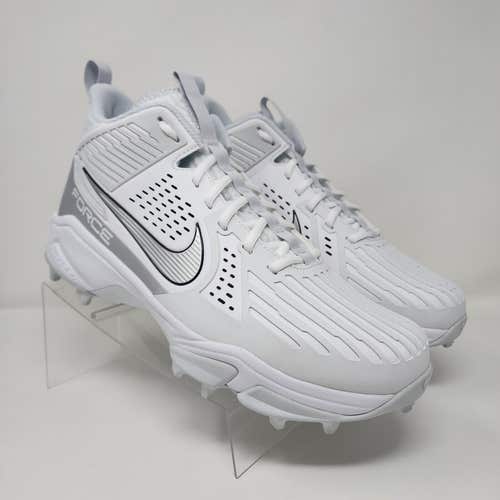 Nike Football Cleats Mens 13 White Zoom Force Savage Pro 3 Logo Spell Out Shoes