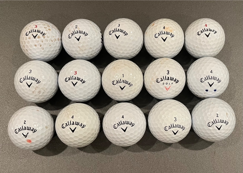 (15) Callaway Diablo golf balls (Tour & Big Bertha) dozen Used/recycled LotC2