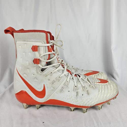 Nike Football Force Savage Elite Cleats White Orange Men's Size 15 857063-188