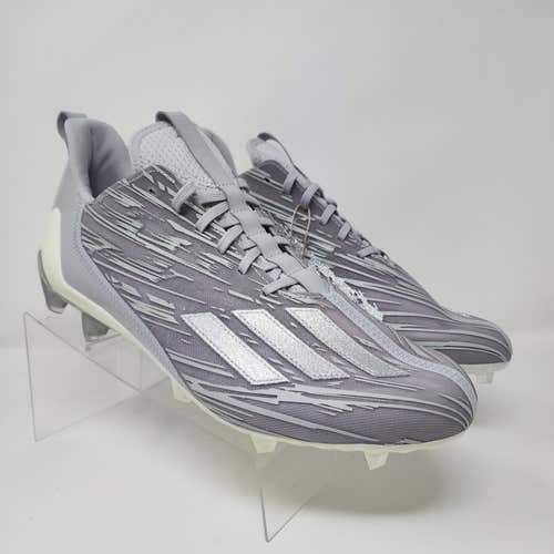 Adidas Football Cleats Mens 12 Grey Adizero Silver Metallic Logo 3 Stripes