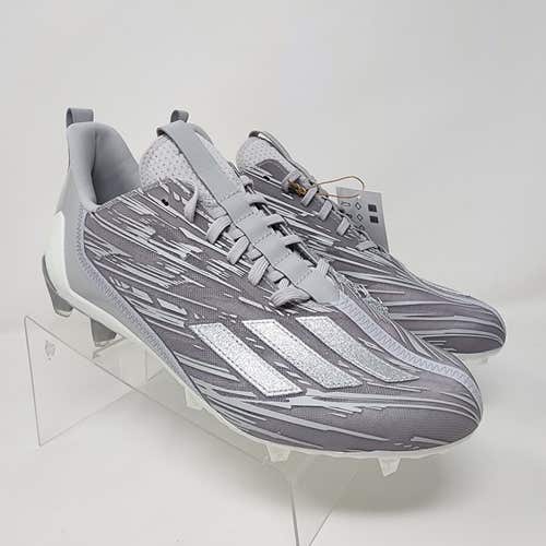 Adidas Football Cleats Mens 10 Grey Adizero Silver Metallic Logo 3 Stripes