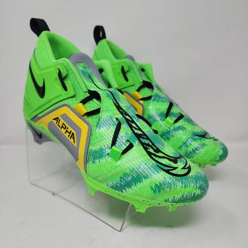 Nike Football Cleats Mens 11.5 Green Alpha Menace Pro 3 Razor Sharp Cuts Logo