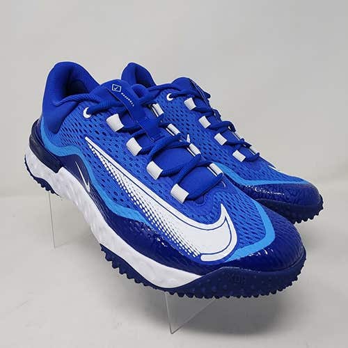 Nike Baseball Turf Shoes Mens 11 Blue Alpha Huarache Elite 4 Logo Spell Out