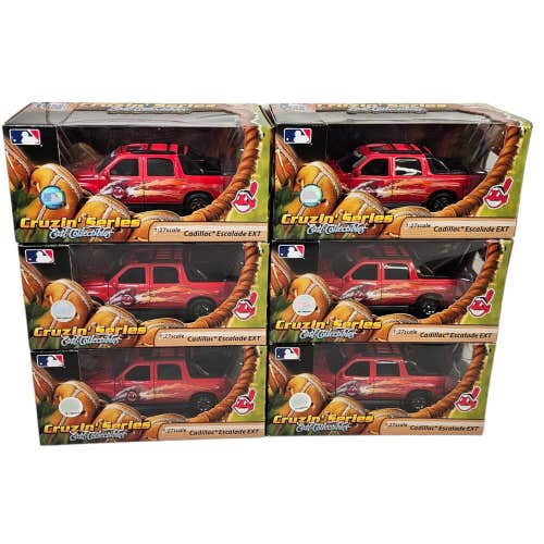 6 Pc Lot - Cleveland Indians MLB Baseball 1:27 Cadillac Escalade EXT Diecast Toy