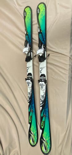 Used K2 156 cm All Mountain Tnine Skis With Bindings