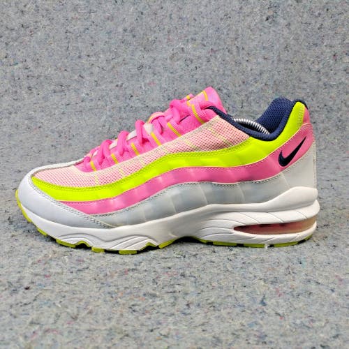 Nike Air Max 95 LE Girls Running Shoes Size 6.5Y Sneakers White Pink 310830-117