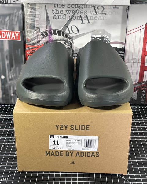 adidas gazelle silver green womens Shop Brown Mens adidas adidas Yeezy Slide Sandals – Shoebacca main image 1