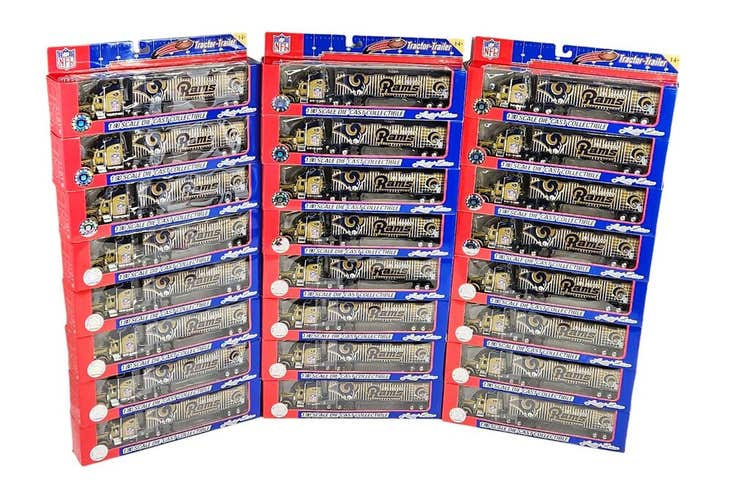 24 Pc Lot - Rams Diecast Toy NFL Football 1:80 Truck Limited Edition Fleer 2005