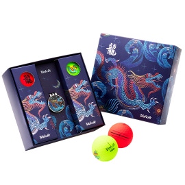 Volvik VIVID Blue Dragon Limited Edition Golf Ball 4-Pack + Ball Marker Gift Set