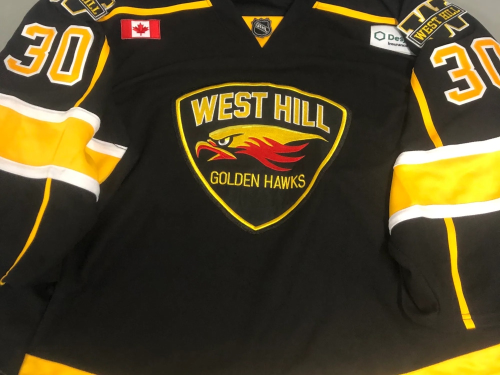 NEW West Hill Golden Hawks goalie cut game jersey