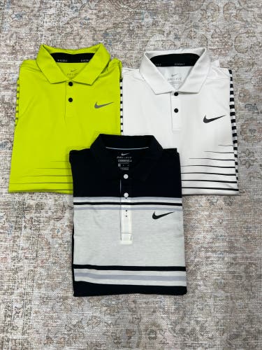 New Nike Golf Tour Dri-Fit Polos (3) - Size Medium