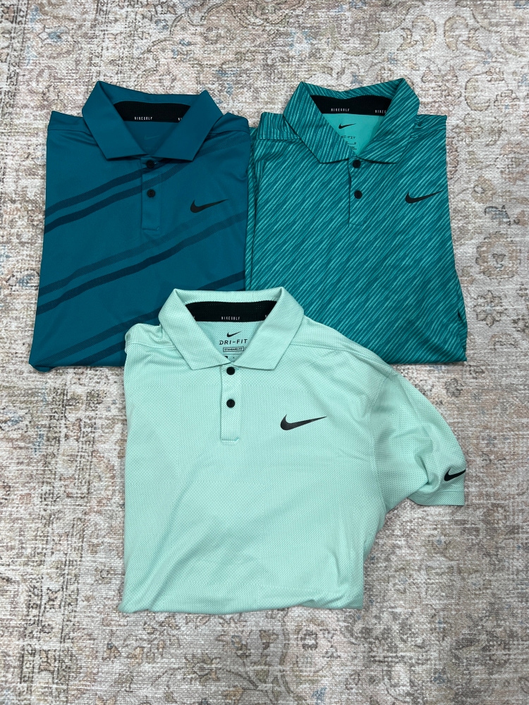 New Nike Golf Tour  Dri-Fit Polos (3) Size Medium