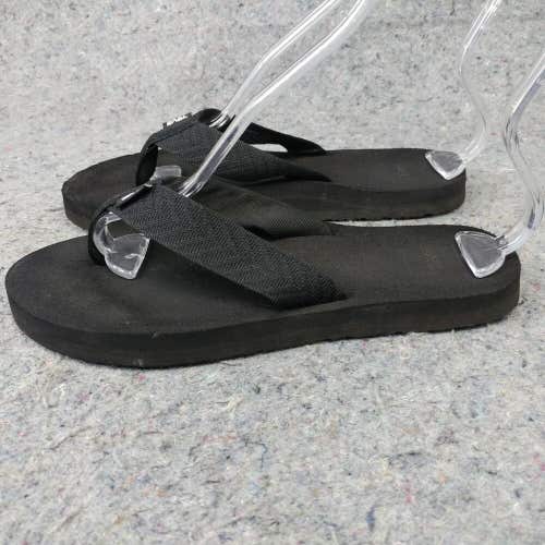 TEVA Mush Flip Flop Thong Sandals Womens Size 9 Black 4198 Slip On Black