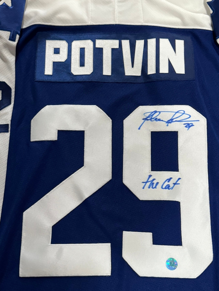 TORONTO MAPLE LEAFS FELIX “THE CAT”  POTVIN AUTOGRAPHED HOCKEY JERSEY WITH COA NEW WITH TAGS