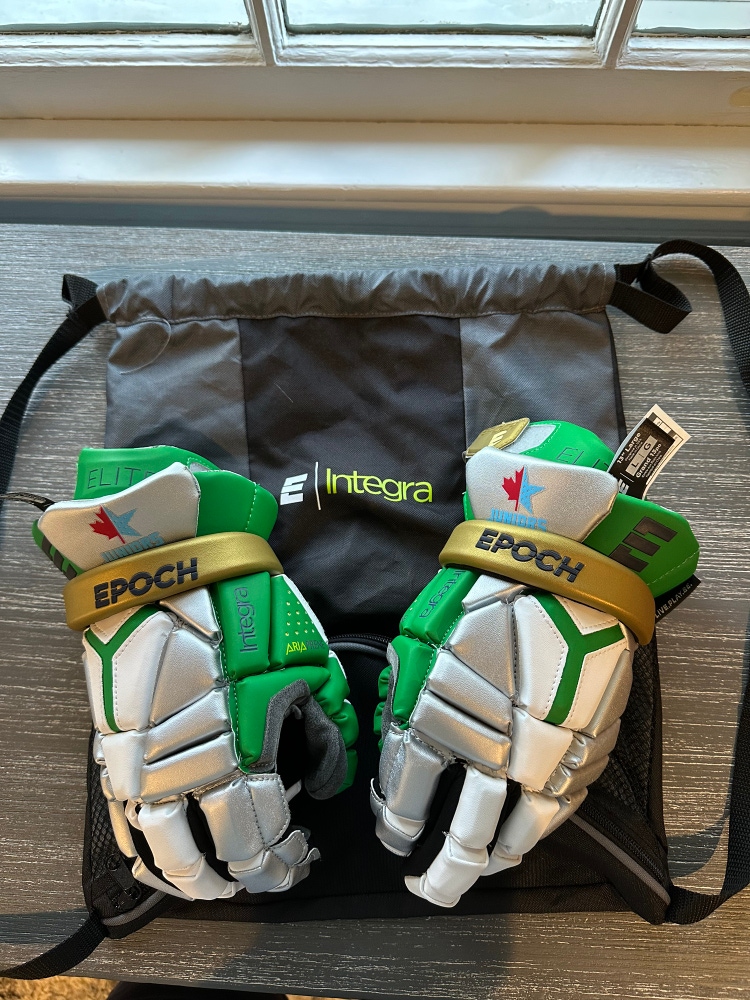 NEW JUNIORS OPEN EPOCH LACROSSE GLOVES, STRING BAG INCLUDED