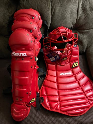 New mizuno catcher gear with skull cap