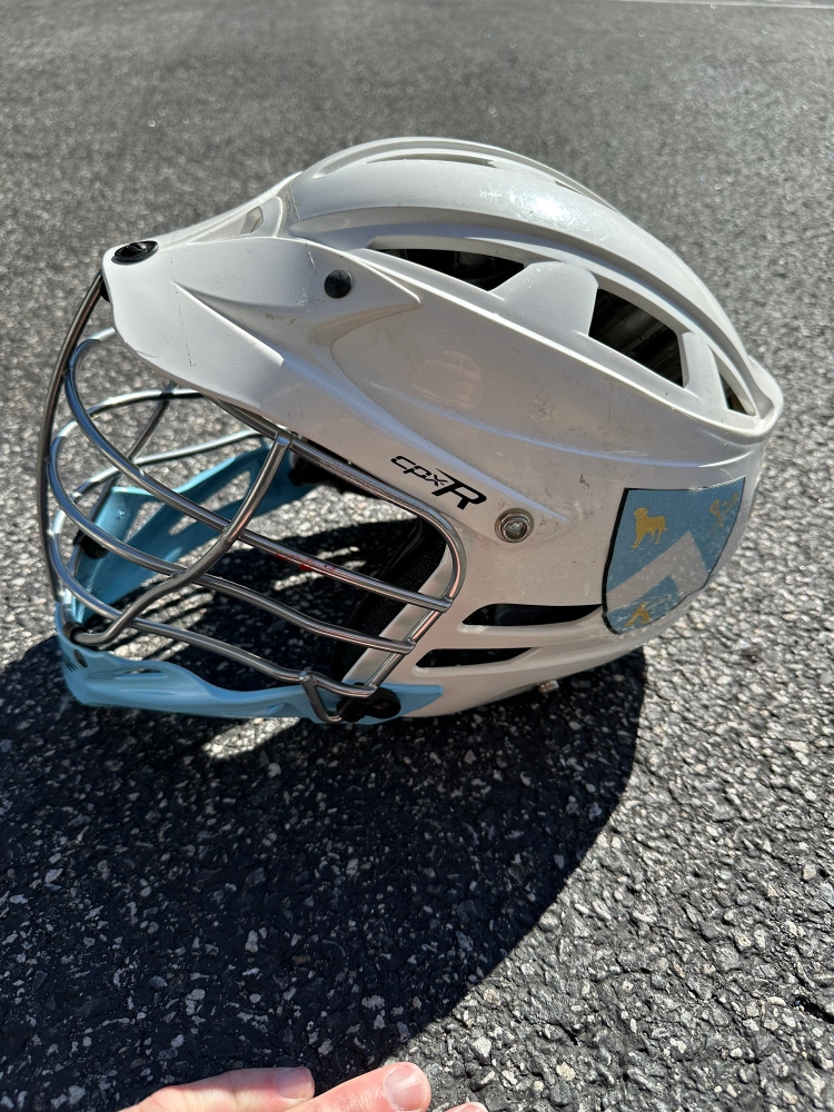 White With Carolina Blue Highlights - Cascade CPX-R Helmet - Koopers Logos