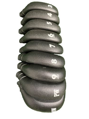 Set of 9 Unbranded Golf Club Iron Headcovers Sand wedge to 3-iron Good Condition