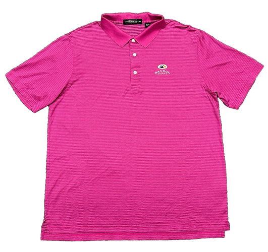 Carnoustie Polo Shirt Men's XL Pink Geometric Bandon Dunes Golf Club Cotton