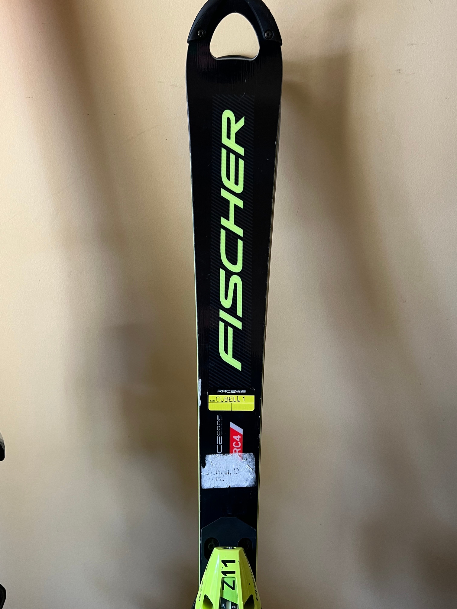 Used 2022 Fischer 145 cm Racing RC4 Race Skis With Bindings Max Din 11