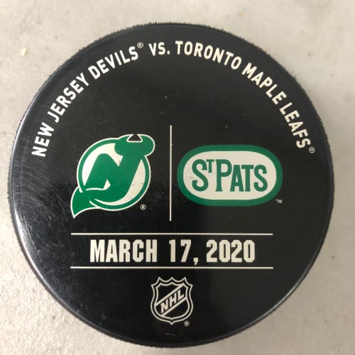 Leafs Vs Devils March 17/2020 Warmup puck