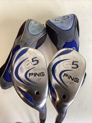 Ping G5 Hybrids Set 19* And 22* With Regular Graphite Shafts
