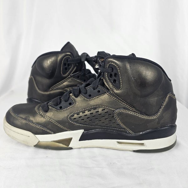 Jordan Retro 5 GS Heiress Camo Premium Green Black 919710-030 Athletic Size 8.5
