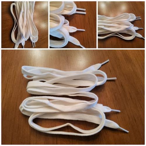 Molded Tip Wide Hockey Laces - White (NEW)