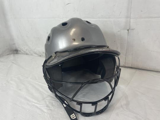Used Wilson A5246 6 3 4 - 7 3 4 Fastpitch Softball Batting Helmet W Mask
