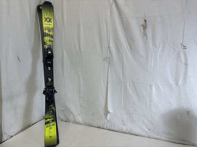 Used Volkl Deacon Jr 130 Cm Downhill Skis W Marker 4.5 Bindings - Excellent