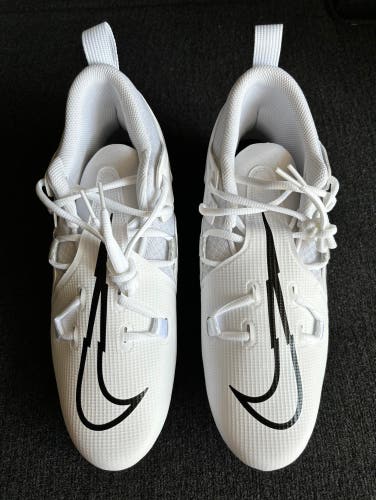 Nike Alpha Menace Pro 3 White/Black Football Cleats Size 10.5
