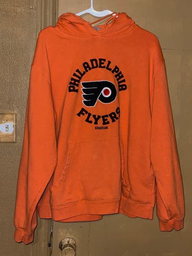 Reebok Face Off NHL Philadelphia Flyers Hoodie Mens Size Large Used Pre Owned PH