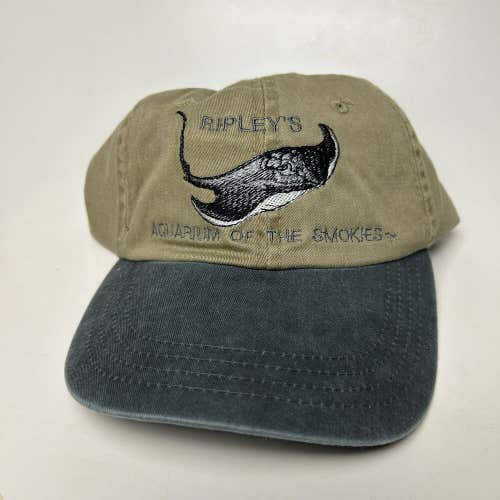 Vintage 90s Ripley's Aquarium of the Smokies Strapback Hat Cap Beige Adjustable