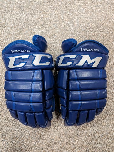 CCM Pro Stock *LEATHER* Hunter Shinkaruk Utica Comets Hockey Gloves