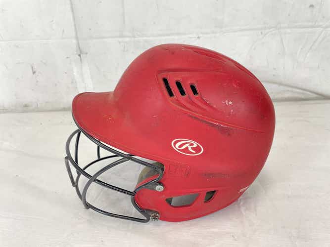 Used Rawlings Cfx1maj-r1 Jr 6 1 2 - 7 1 8 Fastpitch Softball Batting Helmet W Mask