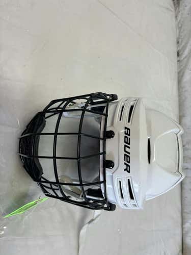 Used Bauer Re-akt 75s 6 3 8-7 Sm Hockey Helmet W Cage Hecc Certified Through 2027