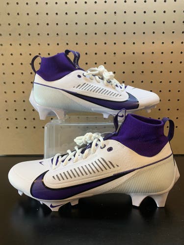 Size 9.5 Nike Vapor Edge Pro 360 2 Lacrosse Football Cleats White Purple