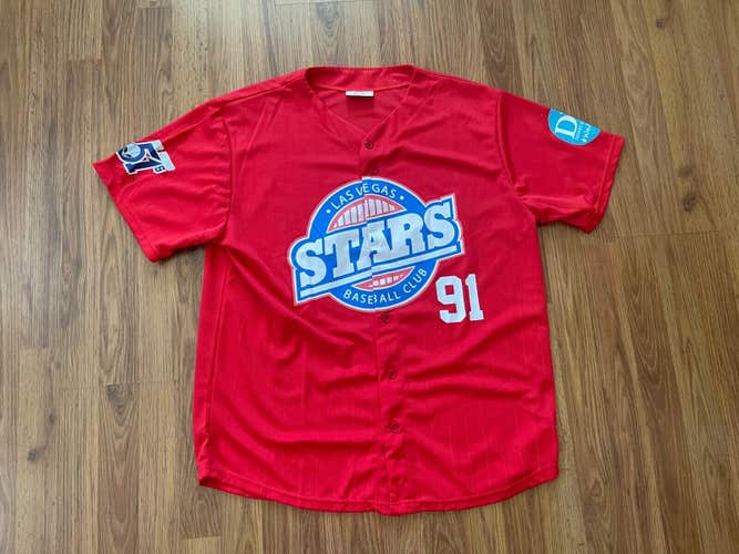 Las Vegas 51's MiLB BASEBALL THROWBACK 1991 STARS SGA Size XL Baseball Jersey!