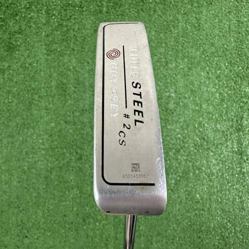 Odyssey White Steel #2 Center Shafted Blade Putter 35” CS Right Handed Worn Grip