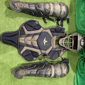 Used Intermediate Navy Blue NOCSAE Certified All Star System 7 Axis Catcher's Set