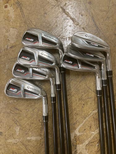 Used Men's TaylorMade M6 Right Handed Iron Set Regular Flex Graphite/Steel Shaft (6-9, P, A, S)