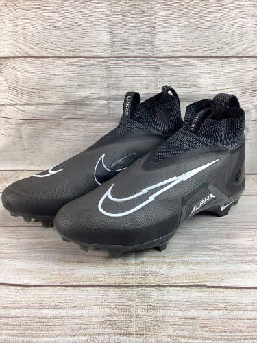 Nike Alpha Menace Elite 3 Flyknit Football Cleats Black CT6648-010 Men's Size 13