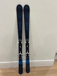 Used Kid's 2023 Blizzard  148 cm All Mountain Rustler Twin Jr Skis With Bindings
