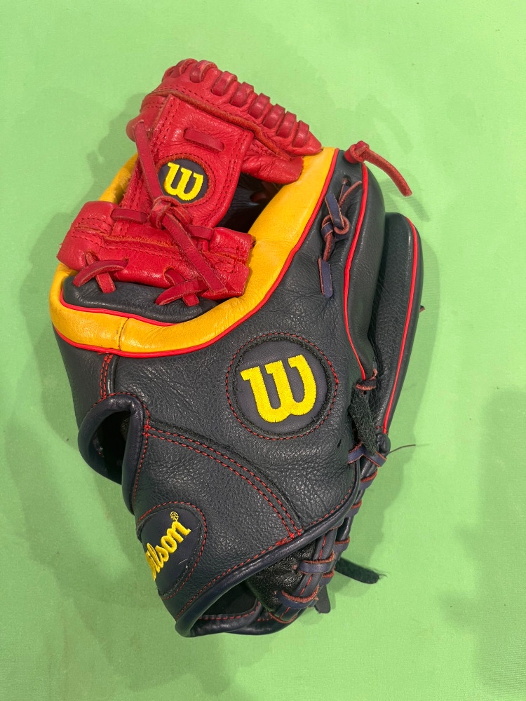 Blue Used Wilson A550 Right Hand Throw Infield Baseball Glove 11.5"