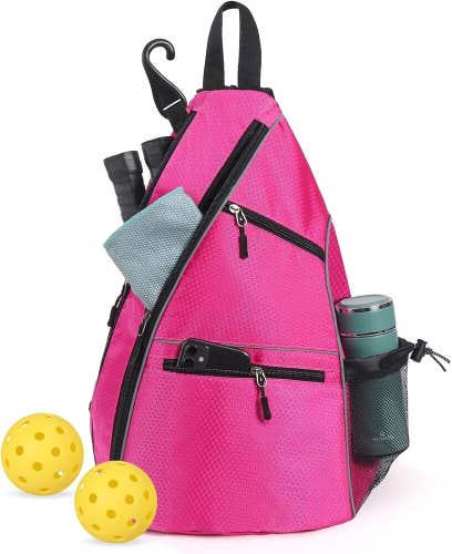 NEW Womens Pink Pickleball Backpack Crossbody Sling Bag Holds Lots of Gear